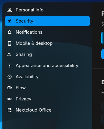Nextcloud Settings — step 2
