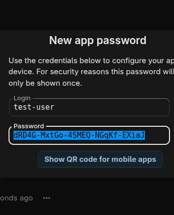 Nextcloud — generated app password
